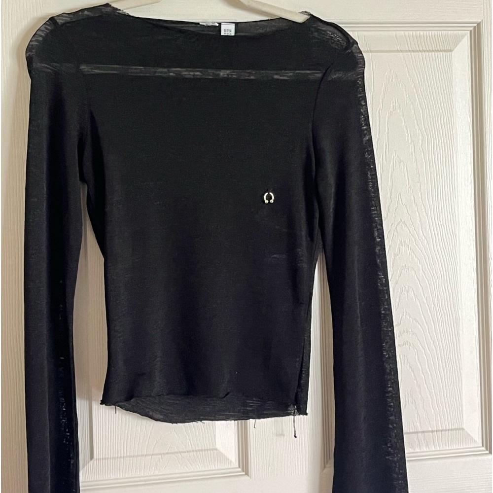 ASOS black see-through nipple ring long sleeve!